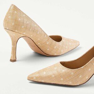 ANN TAYLOR NEW IN BOX-Mila Polka Dot Straw Size 8